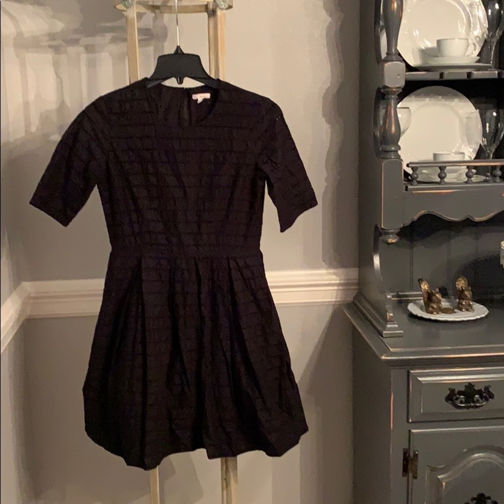 Black pleated dress
